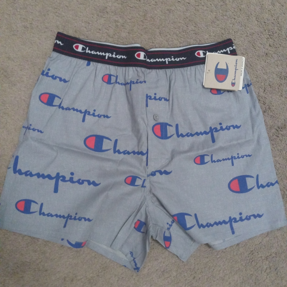 Champion Mens Script Print Stretch Woven Boxer
